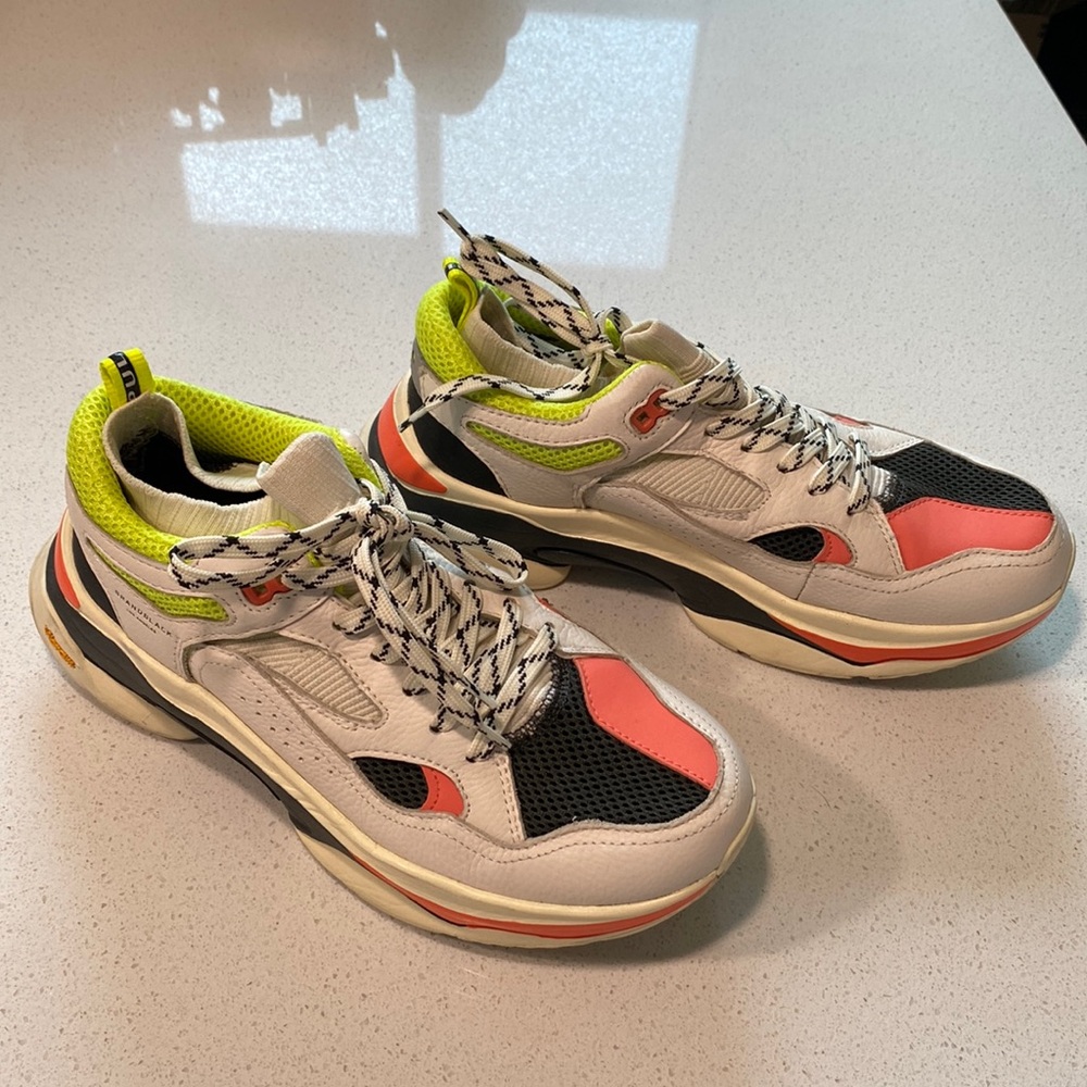 Brandblack size 10 sneakers with vibram soles.